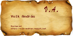 Volk András névjegykártya